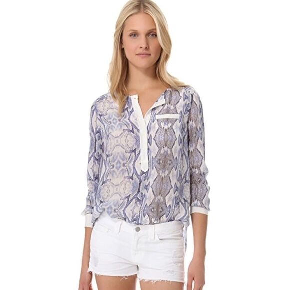 Rebecca Taylor- Semi Sheer 100% Silk Naked Skin Beach Blouse, Size 4 - Picture 15 of 15